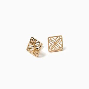 Lilly Pulitzer Logo Earrings Goldtone